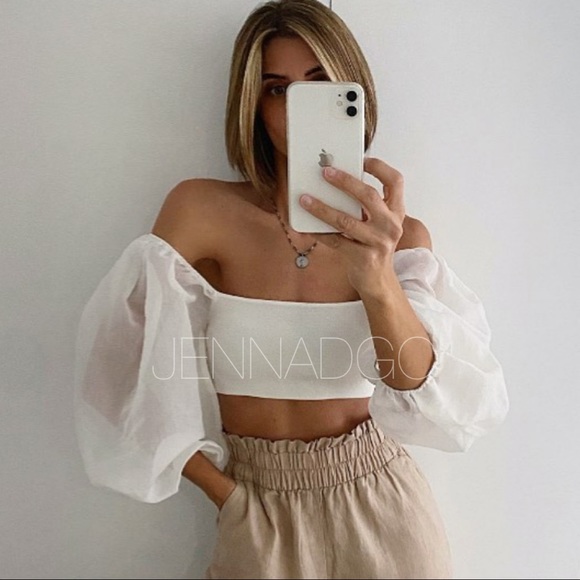 Zara Combination Organza Knit Top NWT - Picture 13 of 17